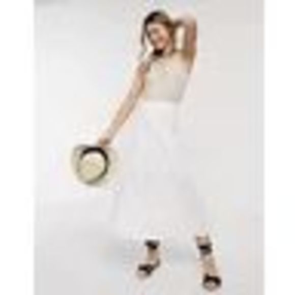 ASOS DESIGN shell broderie midi skirt with peplum hem in white 4 - Picture 2 of 7